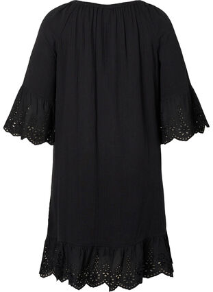 Kleid aus Baumwolle mit Broderie Anglaise, Black, Packshot image number 1
