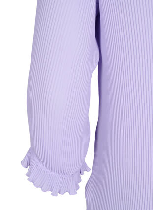 Plissierte Bluse mit 3/4-Ärmeln, Lavender, Packshot image number 3