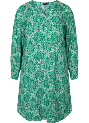 Kleid aus Viskose mit Print, Jolly Green Oriental, Packshot image number 0