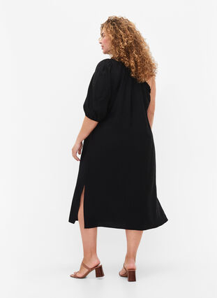 One-Shoulder-Kleid aus Viskose, Black, Model image number 1