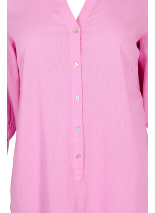 Langes Shirt-Kleid mit 3/4-Ärmeln, Begonia Pink, Packshot image number 2