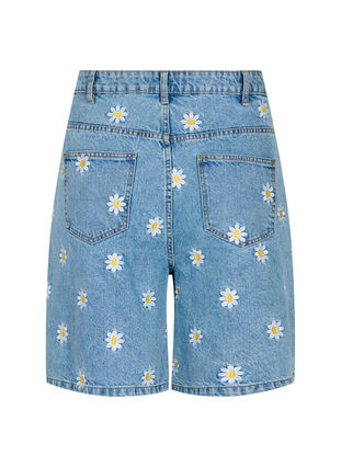 Hochtaillierte Mille Shorts mit Blumenstickerei, Light Blue Flower, Packshot image number 1