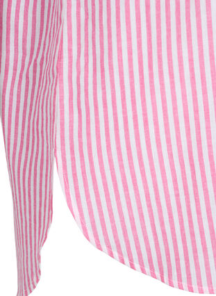 Gestreifte Tunika mit V-Ausschnitt und Knöpfen, Beetroot Stripe, Packshot image number 3