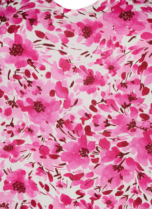 Geblümtes Kleid aus Viskose mit A-Linie, Pink Flower Rain, Packshot image number 2