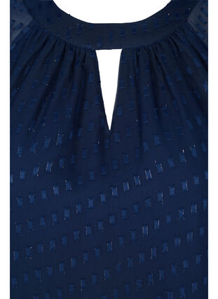 Bluse mit 2/4 Ärmeln aus gemustertem Chiffon, Evening Blue, Packshot image number 2