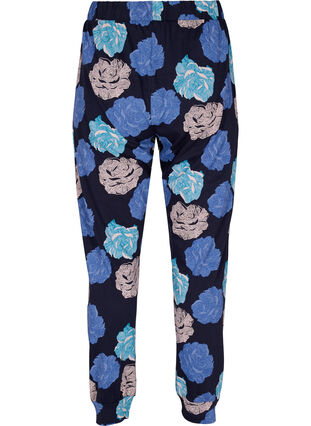 Schlafanzughose aus Baumwolle mit Blumenprint, Blue Flower, Packshot image number 1