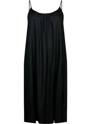 Ärmelloses Midi-Kleid aus Viskose, Black, Packshot image number 0