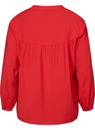 Langärmelige Bluse aus Viskosemischung, Fiery Red, Packshot image number 1