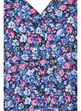 Viskosetop mit Print und Knöpfen, Pink blue Flower , Packshot image number 2