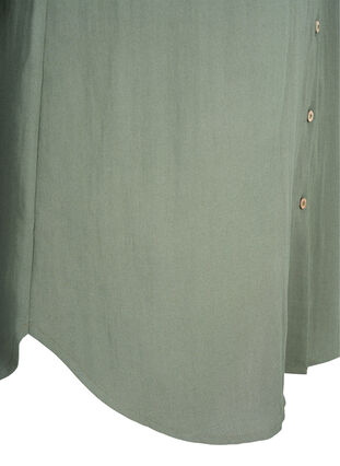 Langes einfarbiges Hemd aus Viskose, Thyme, Packshot image number 3