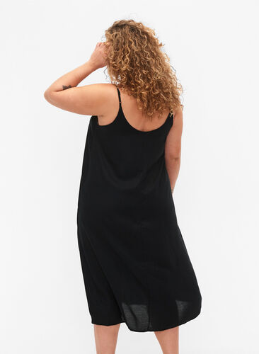 Ärmelloses Midi-Kleid aus Viskose, Black, Model image number 1
