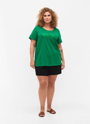 T-Shirt aus Baumwolle mit Textprint, Jolly Green W. New, Model image number 2