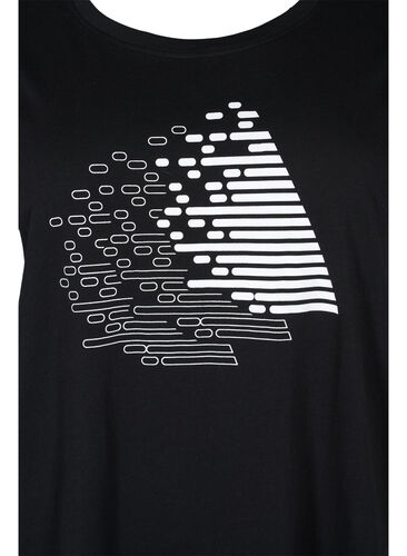 Trainings-T-Shirt mit Print, Black w. White, Packshot image number 2