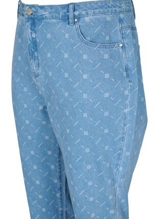 Mille Mom Fit Jeans mit Print, Light blue denim, Packshot image number 2