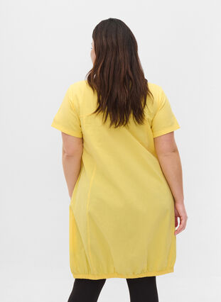 Kurzarm Kleid aus Baumwolle, Goldfinch, Model image number 1