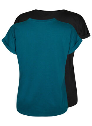 2er-Pack kurzärmlige T-Shirts, Deep Teal / Black, Packshot image number 1