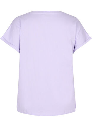 Lockeres T-Shirt mit Broderie anglaise, Lavender, Packshot image number 1