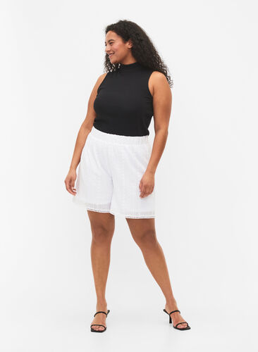 Shorts mit strukturiertem Muster, Bright White, Model image number 0