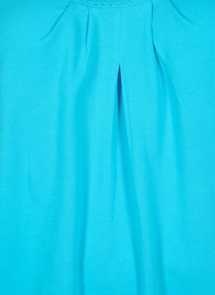 Top aus Baumwolle mit Rundhalsausschnitt und Spitzenrand, Blue Atoll, Packshot image number 2