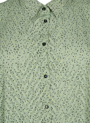 Gepunktetes Shirtkleid mit 3/4 Ärmeln und Schlitz, Seagrass Dot, Packshot image number 2