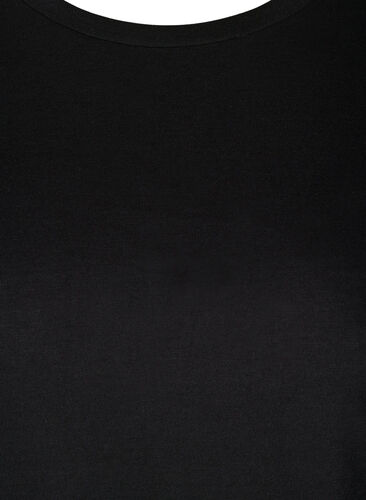 Einfarbige Bluse mit 3/4-Ärmel, Black, Packshot image number 2