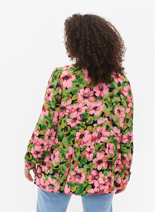 Hemd mit Blumenmuster aus Viskose, Pink G. Flower AOP, Model image number 1