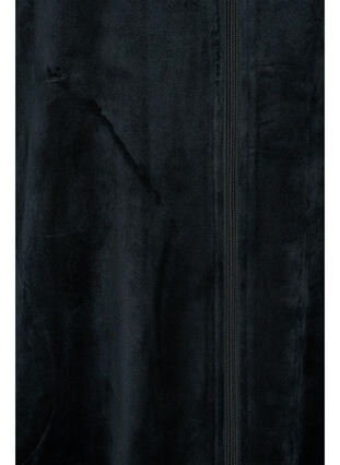 Samt-Bademantel mit Reißverschluss, Black, Packshot image number 3