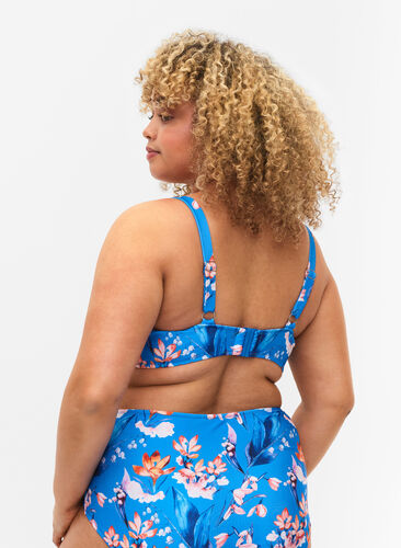 Bedrucktes Bikini-Top, Bright Blue Print, Model image number 1