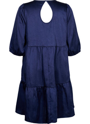 Kleid mit Rückenausschnitt und 3/4-Ärmeln, Maritime Blue, Packshot image number 1