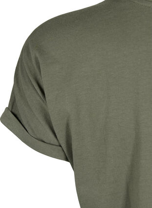 Kurzärmeliges T-Shirt aus einer Baumwollmischung, Dusty Olive, Packshot image number 3