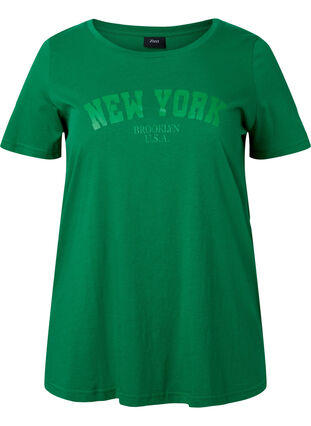 T-Shirt aus Baumwolle mit Textprint, Jolly Green W. New, Packshot image number 0
