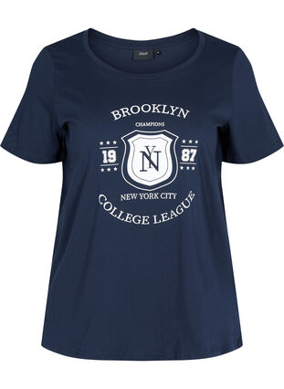 Baumwoll-T-Shirt mit Aufdruck, Night Sky BROOKLYN, Packshot image number 0