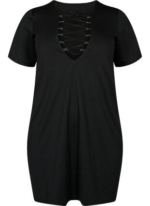 Umkehrbares Kleid mit Schnürungsdetail, Black, Packshot image number 0
