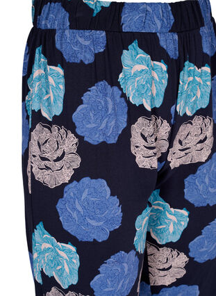 Schlafanzughose aus Baumwolle mit Blumenprint, Blue Flower, Packshot image number 2