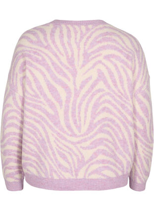 Strickbluse mit Muster, Lavender  Mel Comb., Packshot image number 1