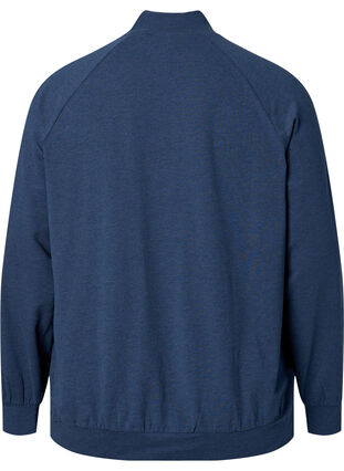 Sweatshirt mit Reißverschluss und Taschen, Insignia Blue Mel. , Packshot image number 1
