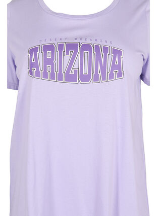 Baumwoll-T-Shirt mit Print-Detail, Lavender ARIZONA, Packshot image number 2