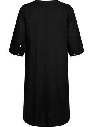Langes Shirt-Kleid mit 3/4-Ärmeln, Black, Packshot image number 1