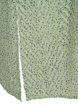 Gepunktetes Shirtkleid mit 3/4 Ärmeln und Schlitz, Seagrass Dot, Packshot image number 3