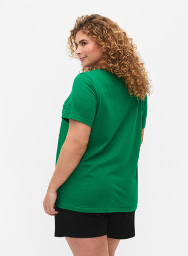T-Shirt aus Baumwolle mit Textprint, Jolly Green W. New, Model image number 1