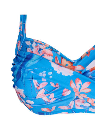 Bedrucktes Bikini-Top, Bright Blue Print, Packshot image number 2