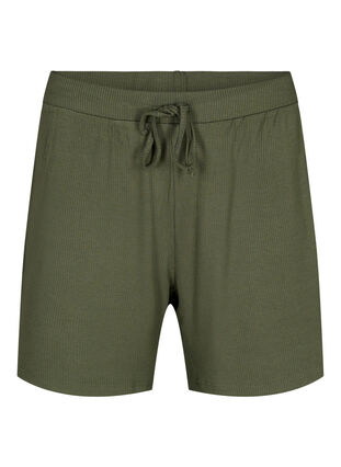 Lockere Shorts aus Viskose mit Ripp, Thyme, Packshot image number 0