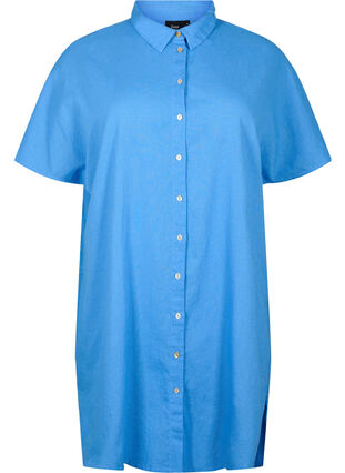 Langes Hemd mit kurzen Ärmeln, Ultramarine, Packshot image number 0
