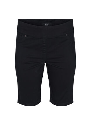 Eng anliegende Shorts mit Gesäßtaschen, Black, Packshot image number 0