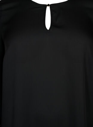 Unifarbene Bluse mit langen Ärmeln, Black, Packshot image number 2