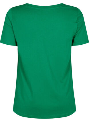 T-Shirt aus Baumwolle mit Druck und V-Ausschnitt , Jolly Green ORI, Packshot image number 1
