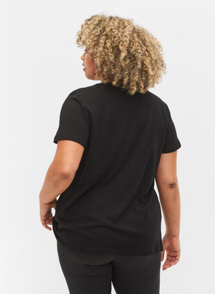 Trainings-T-Shirt aus Baumwolle mit Aufdruck, Black w. inhale logo, Model image number 1