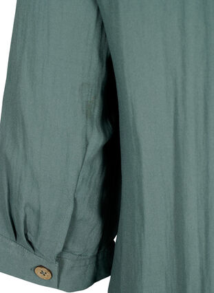 Bluse aus Viskose mit Knöpfen und V-Ausschnitt, Balsam Green, Packshot image number 3