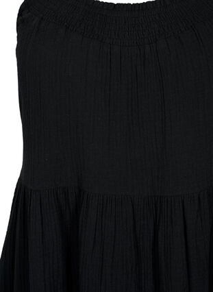 Einfarbiges Trägerkleid aus Baumwolle, Black, Packshot image number 2