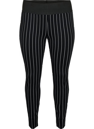 Leggings mit Pinstripes, Black/White Stripes, Packshot image number 0